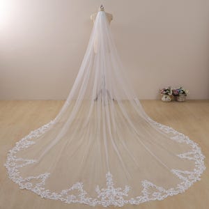 MarryBridalUS veil,Cathedral wedding veil,Wedding veil,bridal veil,long veil for wedding,scalloped lace veil,lace wedding veil,Church veil