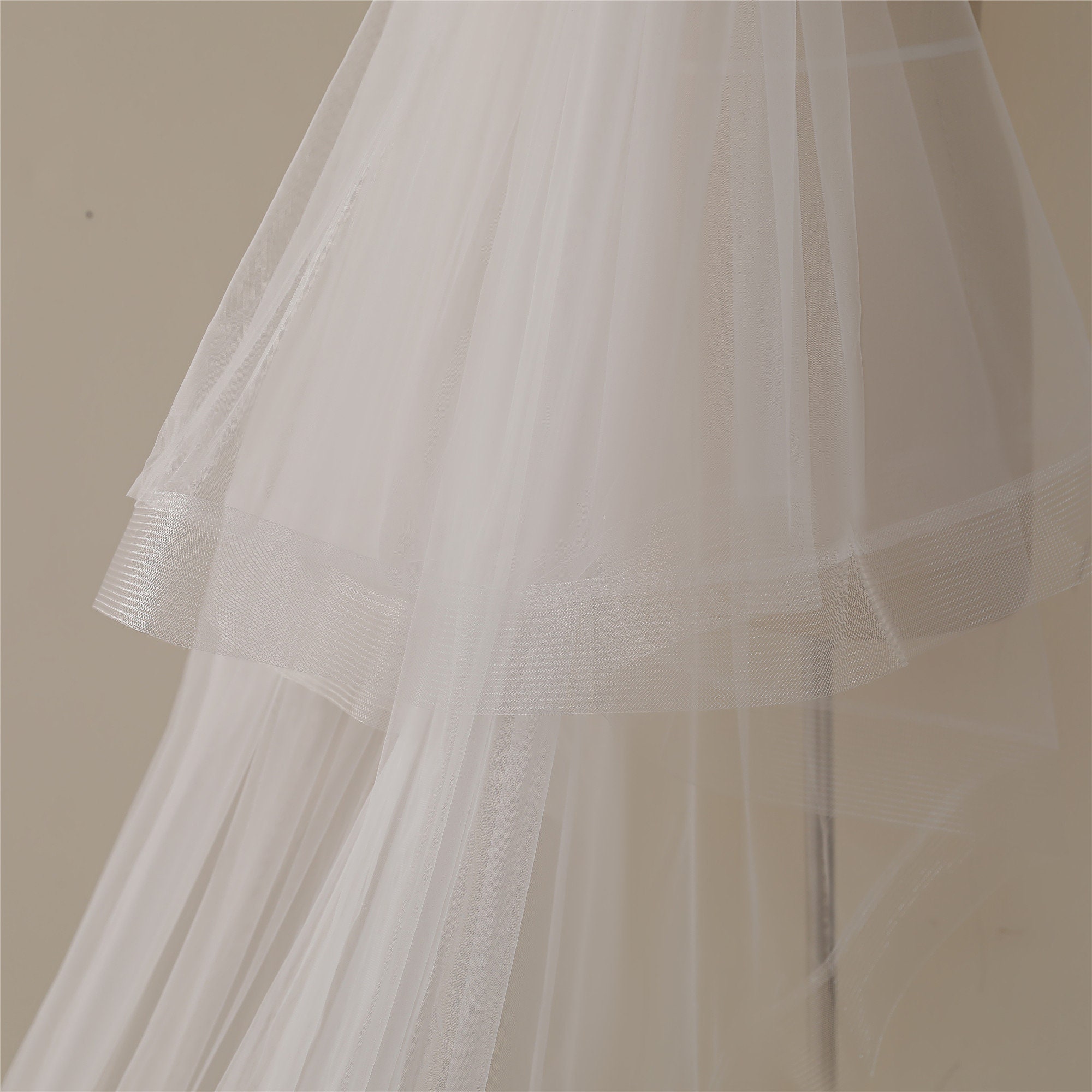 Simple Soft Tulle Wedding Veilplain Edge Bridal | Etsy