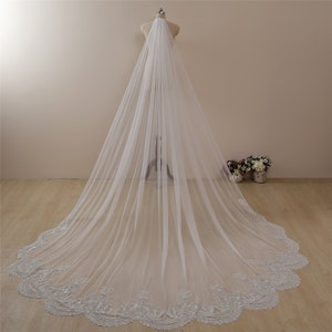 MarryBridalUS Wedding veil,2023 New Arrival Sequin&Beads Veil,gold lace veil,Cathedral Veil Sparkle Wedding Veil Bridal Veil Long.Accessory