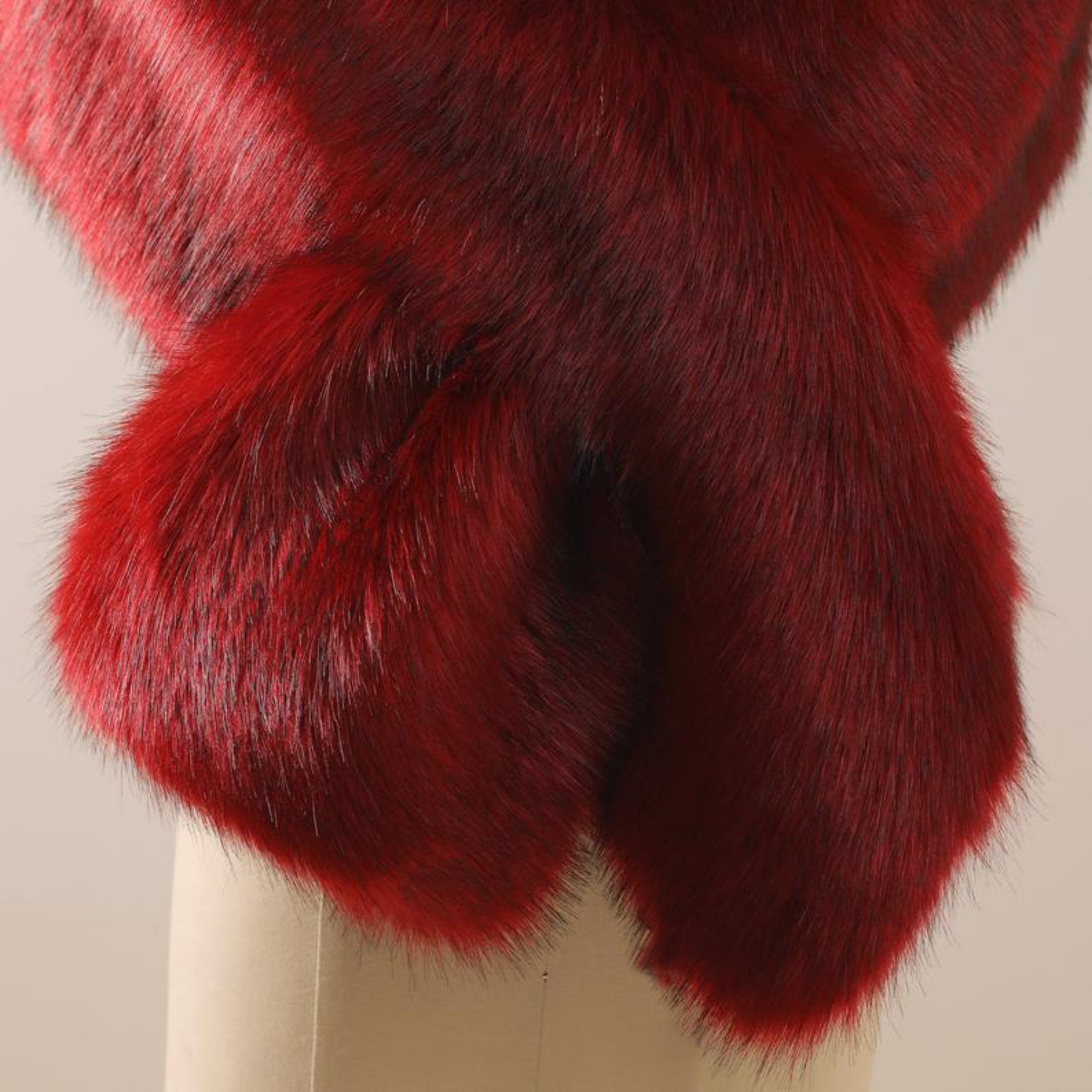 Red Wedding Shawl Faux Fur Bridal Stole Red Faux Fur Wrap | Etsy