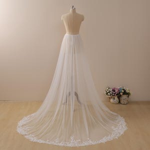 Detachable Wedding Dress Over skirt,floral lace bridal dress train,Wedding dress train,Detachable Train for Wedding,bridal Overskirt soft