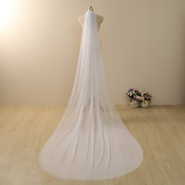 Marry Bridal US veil,2022 new arrival,Ivory Wedding Veil, Plain Bridal Veil,Chapel Wedding Veil, Cathedral Bridal Veil simple,Veil with comb