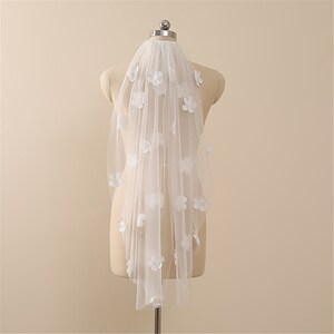 Chantilly Lace Veil Ivory floral Lace with pearls Bridal Veil Fingertip Wedding Veil Sheer Wedding Veil Elbow Length Lace Veil Soft veil
