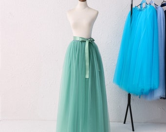 Celestial Mint Green Tulle Skirt, Bachelorette or Engagement Skirt,Bridesmaid Dress,Bridal Skirt,Prom Dress,Women Tulle Skirt in any size