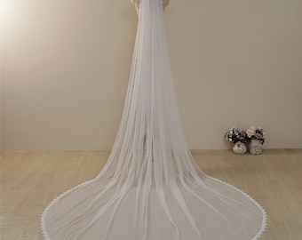 Sparkle Veil,Bridal Veil,Simple Cathedral Wedding Veil White/Ivory,fingertip Veil Wedding Veil Chapel Veil&Comb,Costume length,Veil Ivory