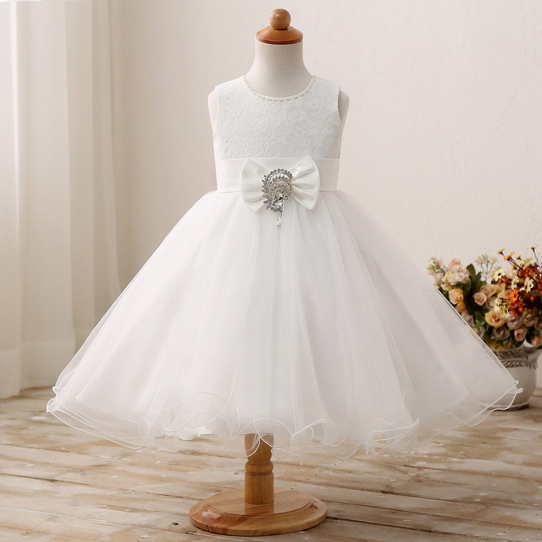 Tulle Overlay Flower Girl Dress,lace Wedding Flower Girl Dress With