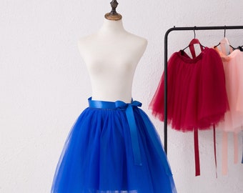 Blue Tulle Skirt,Tulle Skirt Girls,Tulle Skirt Women,Tutu Skirt,Adult Tutu Skirt,Midi Skirt,Woman Tutu,Tulle Skirt Simple in Knee/Tea Length