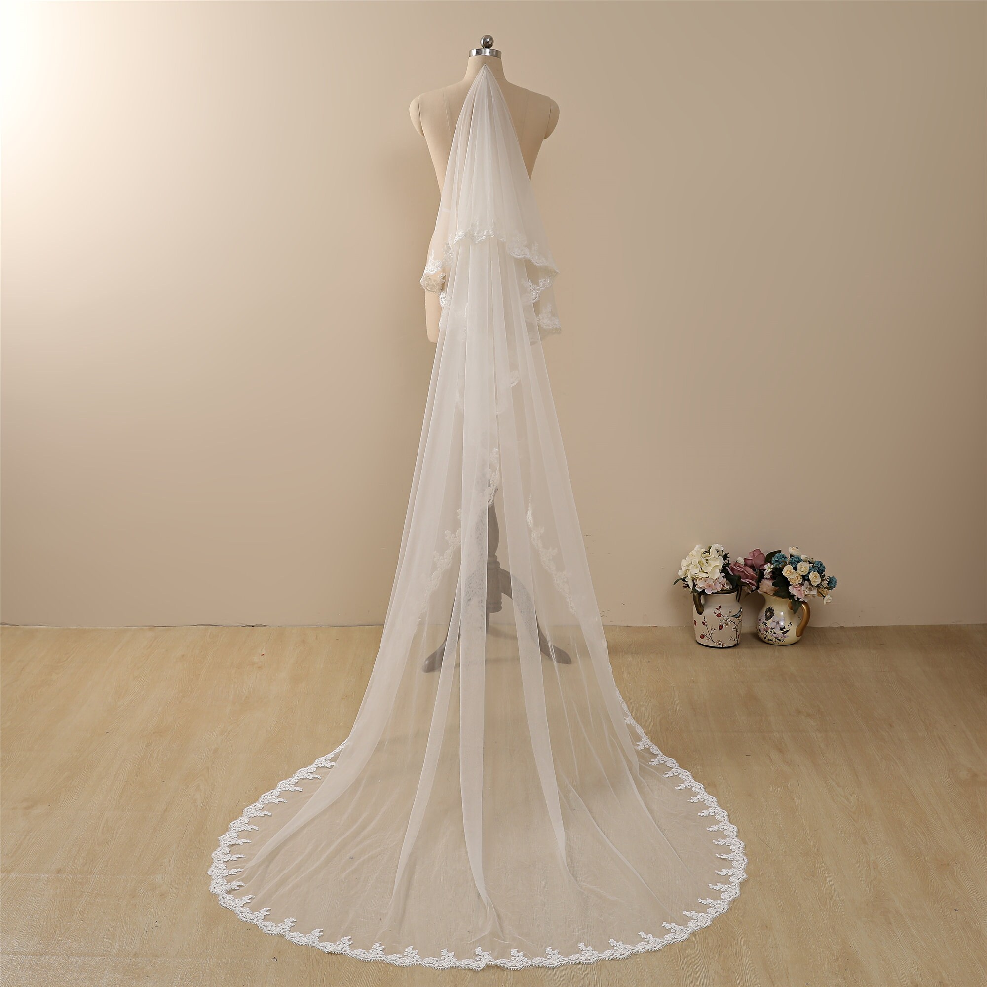 Drop Veil,Blusher Wedding Veil,Chapel Cathedral Sheer Drop Veil,Wedding Veil Cathedral Wedding Veil ,Long Veil,Blusher veil,no comb veil,sof
