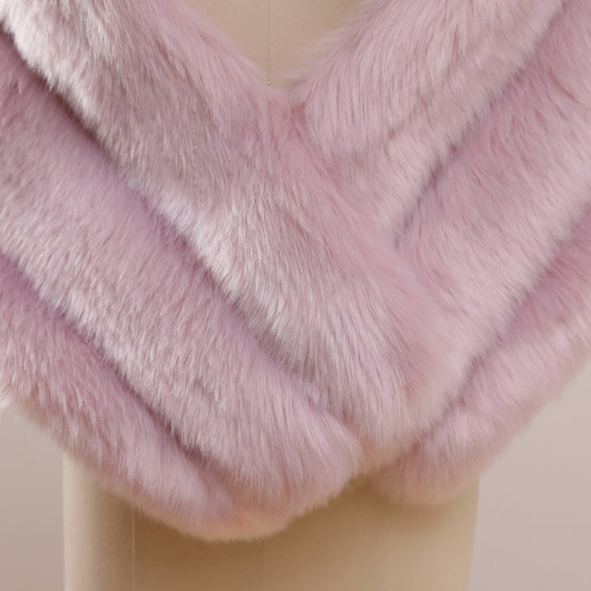 pink fur shawl