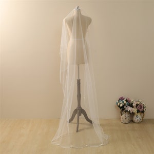Wedding Veil Floor length,Blusher veil,Bridal Wedding Veils,Cathedral veil ivory,drop veil without comb,drop veil with pearls,cute bow veil