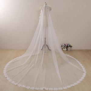 mantilla veil,Lace Wedding Veil,Bridal Veil long,Lace mantilla veil,Veil comb,soft floral veil,veil for wedding,handmade veil,Cathedral veil