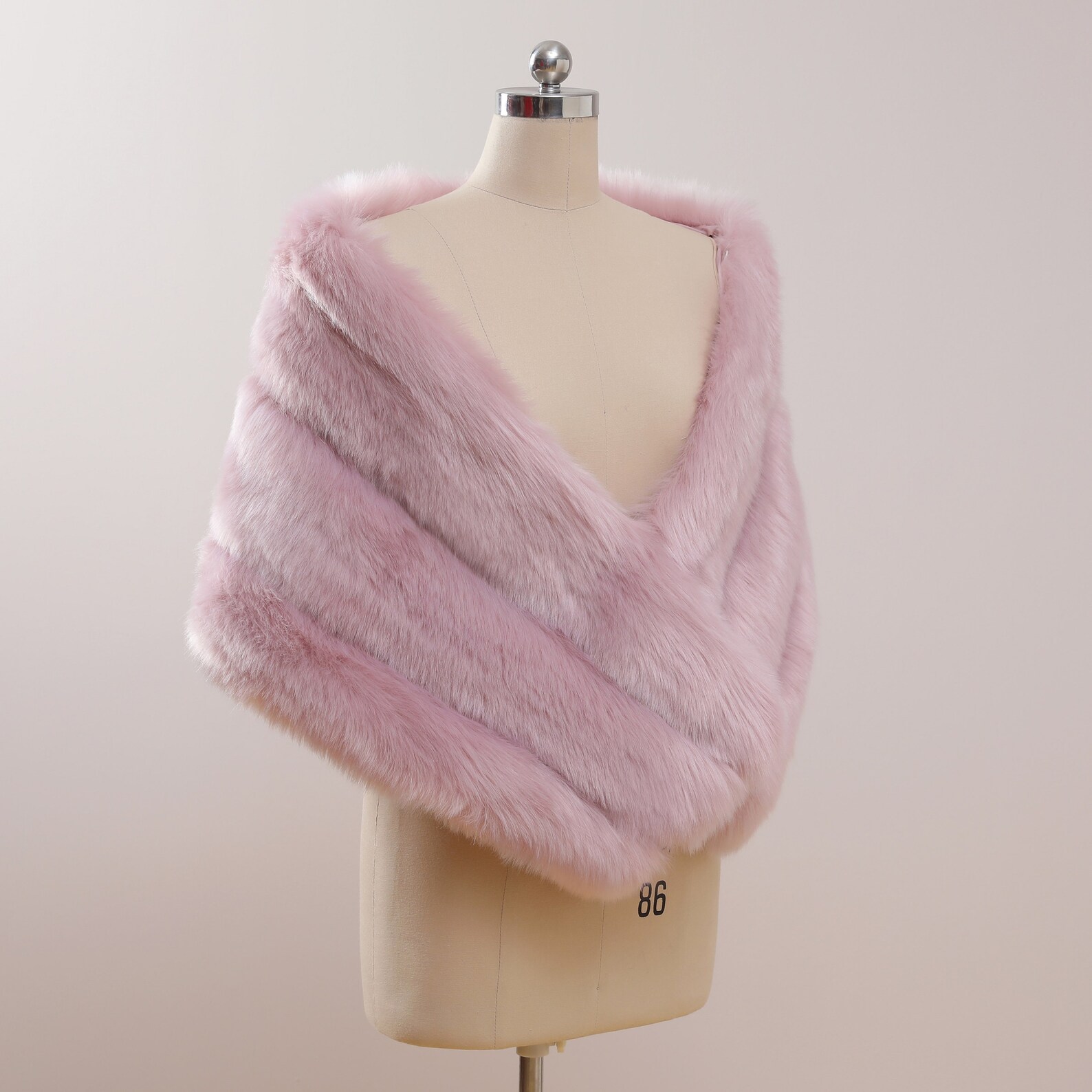 pink fur shawl