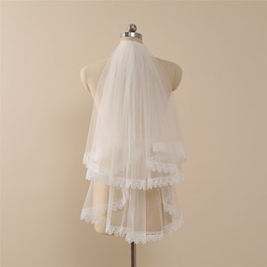 Floral Veil,Wedding Veil,Blusher veil,Bridal Veil,Wedding Veils with Comb Veil,simple veil,Short Veil,Two Tiered veil,ivory/white,veil short