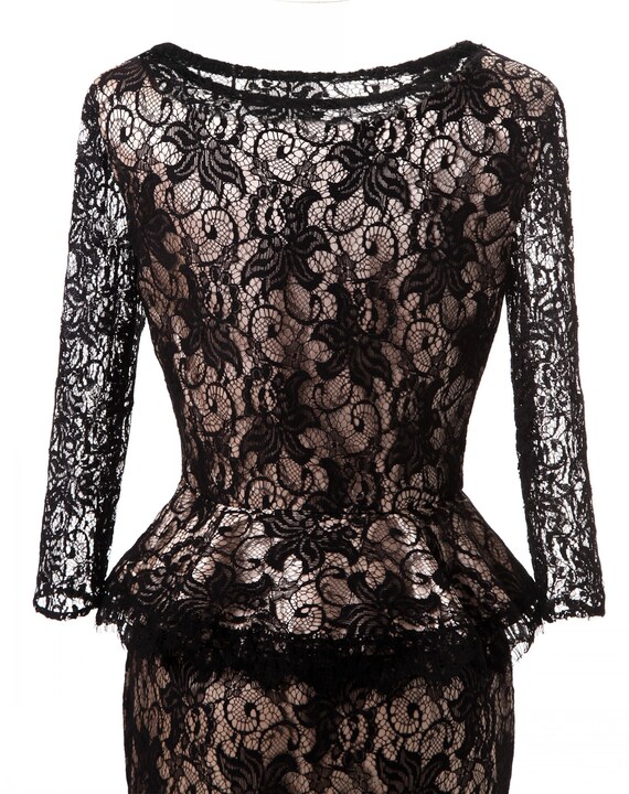 long sleeve black wedding guest dress