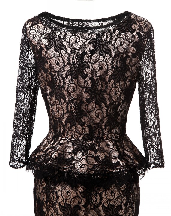 plus size black lace wedding dress