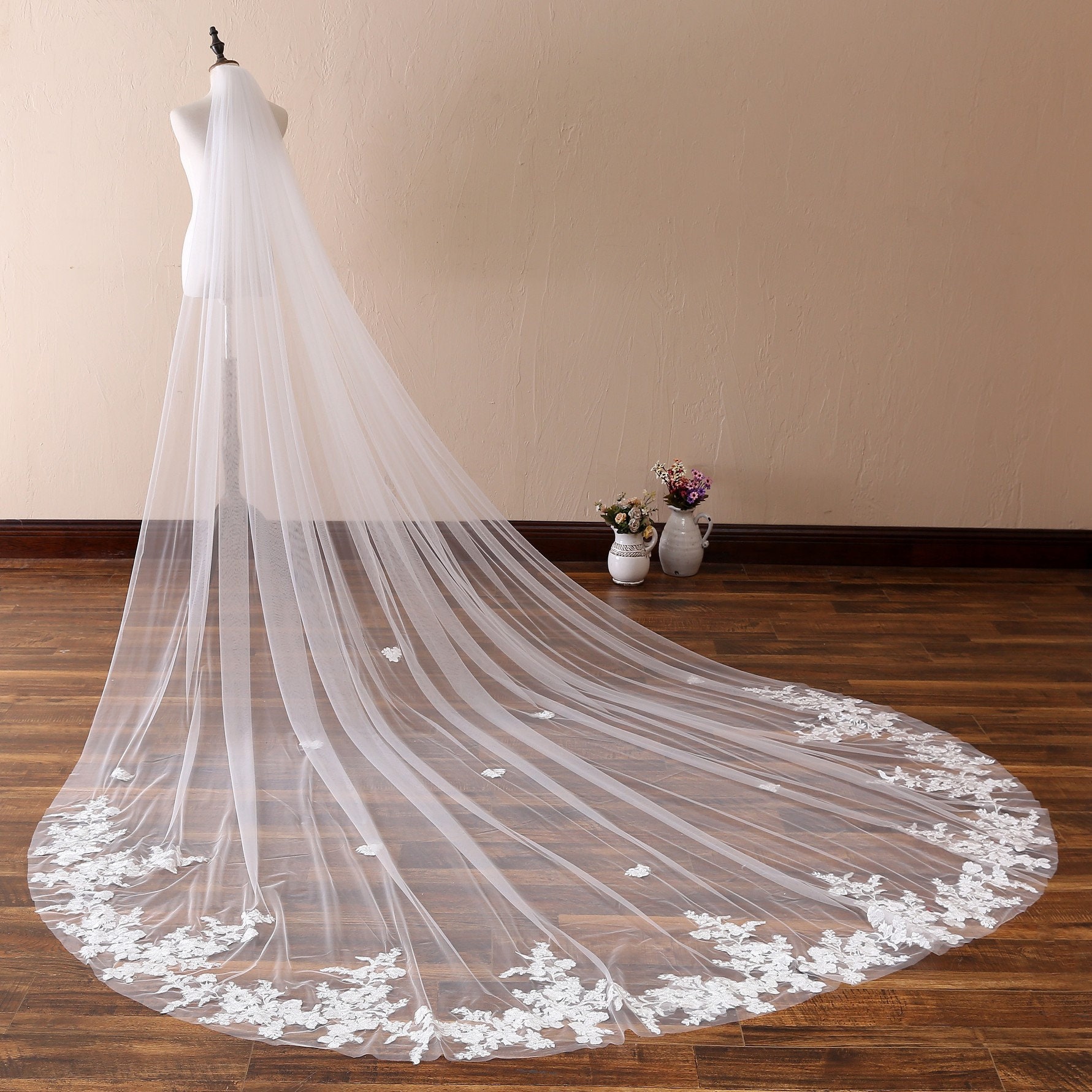 Vintage Lace Wedding Veil,Cathedral Wedding Veil,Bridal Veil lace on …