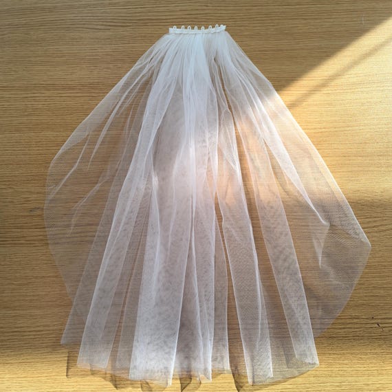 Ivory Cathedral Veil & detachable Blusher Cathedral Wedding Veil With Extra-long Blusher, Soft English  main image 2