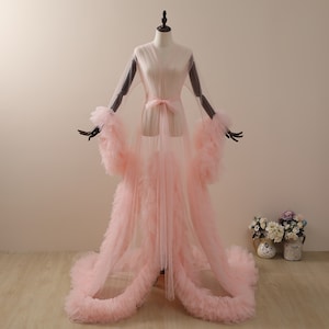 Bridal robe,Maternity Dress,Ruffle Tulle Dress Photo Shoot,Baby shower Dress,Custom Color,Pregnancy Dress,Tulle Dress, Rust Tulle Dress