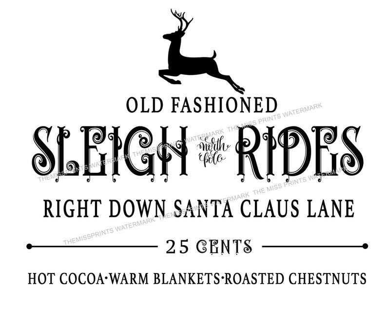 Sleigh Rides Print Etsy