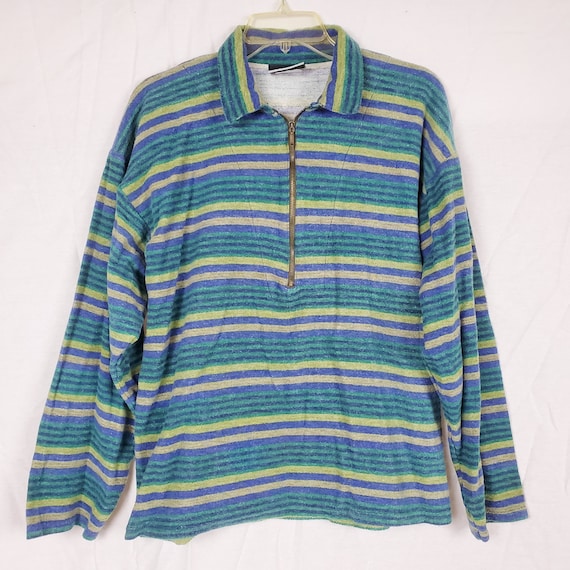 90s Vintage Bugle Boy Striped Long Sleeve Shirt, … - image 1