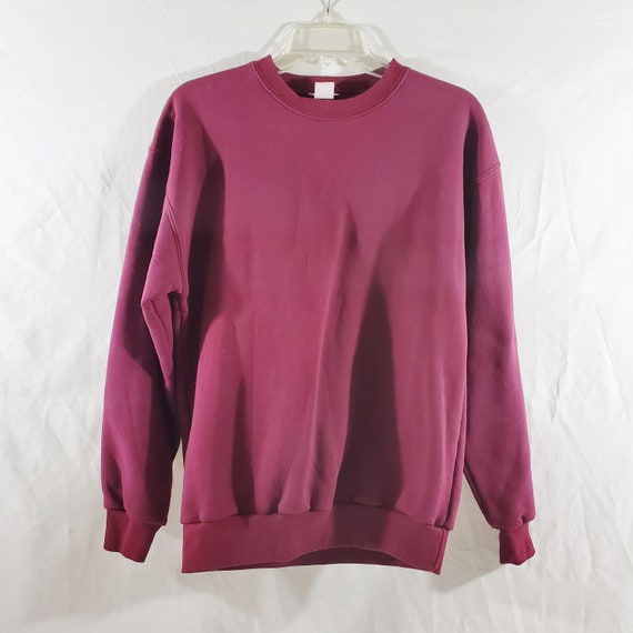 Burgundy Sweatshirt, 90s Vintage Burgundy Sweatsh… - image 1