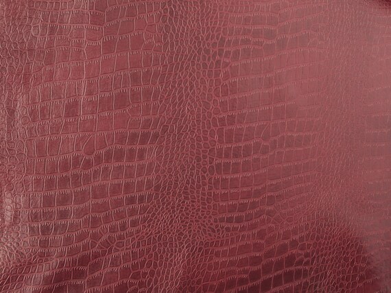 Crocodile Lamb Skin Leather Oxblood Color (%100 Genuine Natural