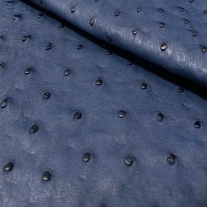 Ostrich Hide Leather Irish Blue Color (%100 Genuine Natural skin )