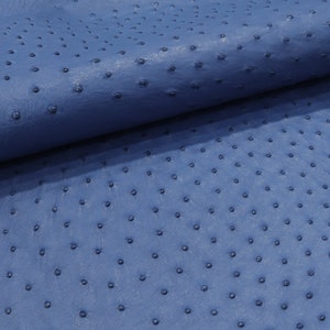 Ostrich skin Leather Clemaris Blue SF (%100 Genuine Natural Skin )