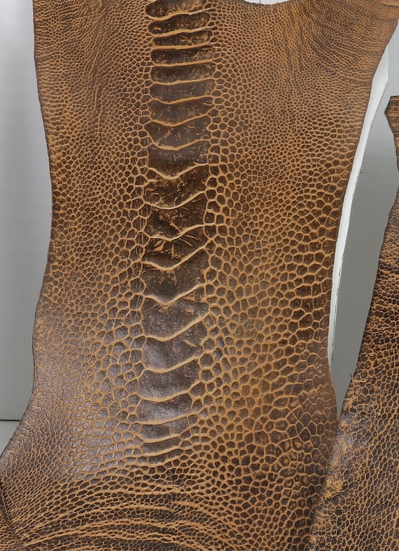 Ostrich skin Leg Leathers Antique Saddle BF Color