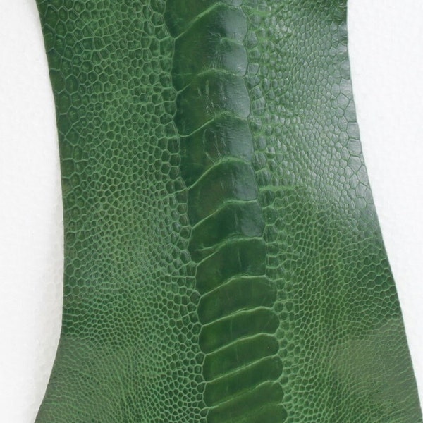 Ostrich Legs Leather Kentucky Green Color Grade B (1-2 defected)