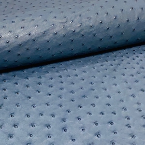 Ostrich skin Leather French Blue Color (%100 Genuine Natural Skin)