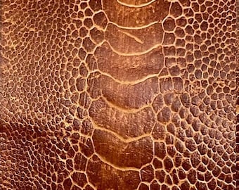 Ostrich Leg Leathers Vintage Chestnut Color Grade B