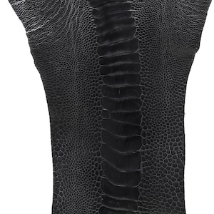 Ostrich Legs Leathers Charcoal Gray GL