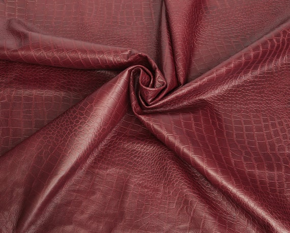 Crocodile Lamb Skin Leather Oxblood Color (%100 Genuine Natural