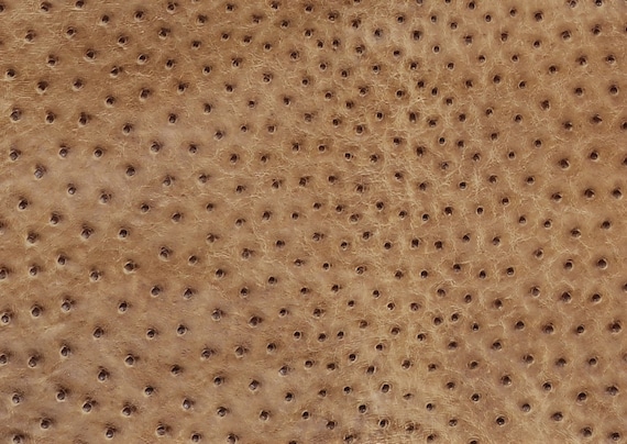 Ostrich Hide Leather Antique Saddle Color (%100 Genuine Natural Skin)
