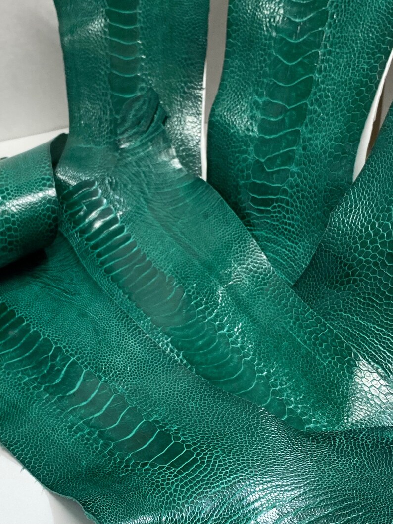 HIGH HEEL IN TEAL GREEN LAMBSKIN OSTRICH SKIN