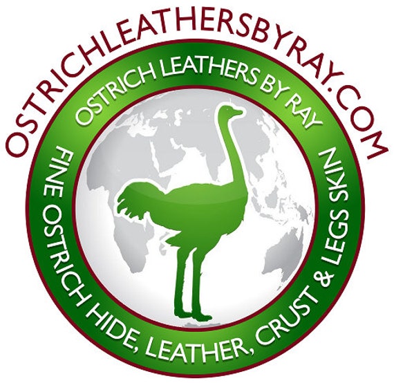 Ostrich Leather Hide Vintage Flame Red Color /%100 Natural Genuine Hide