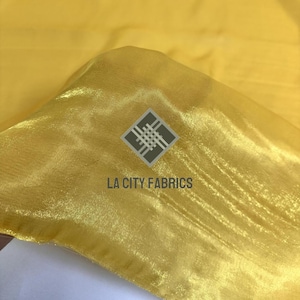 Sunflower Gold Crystal liquid Chiffon Fabric Iridescent Reflective Chiffon Fabric By The Yard for decorations, dress, and more