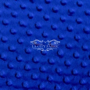 New Royal Blue Minky Fabric By The Yard / 4 Way Stretch Minky Fabric / Polka Dimple Dot Minky Fabric / Soft Fabric
