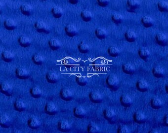Nueva tela Minky azul real cortada a medida / Tela Minky elástica en 4 direcciones / Tela Minky con lunares y hoyuelos / Tela suave
