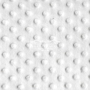 New White Minky Fabric By The Yard / 4 Way Stretch Minky Fabric / Polka Dimple Dot Minky Fabric / Soft Fabric