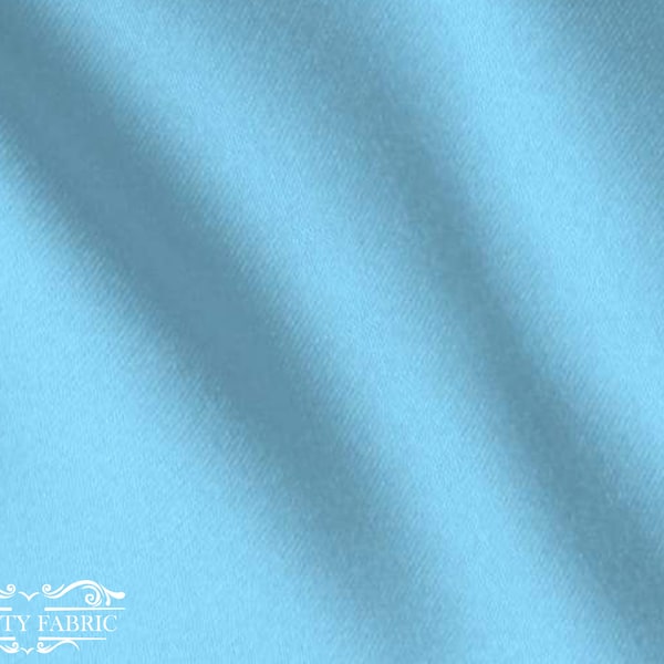 Baby Blue Thick Satin Fabric By The Yard | Bridal Satin Fabric Silky and Smooth Fabric for Decoration, Tablecloth, Dresses