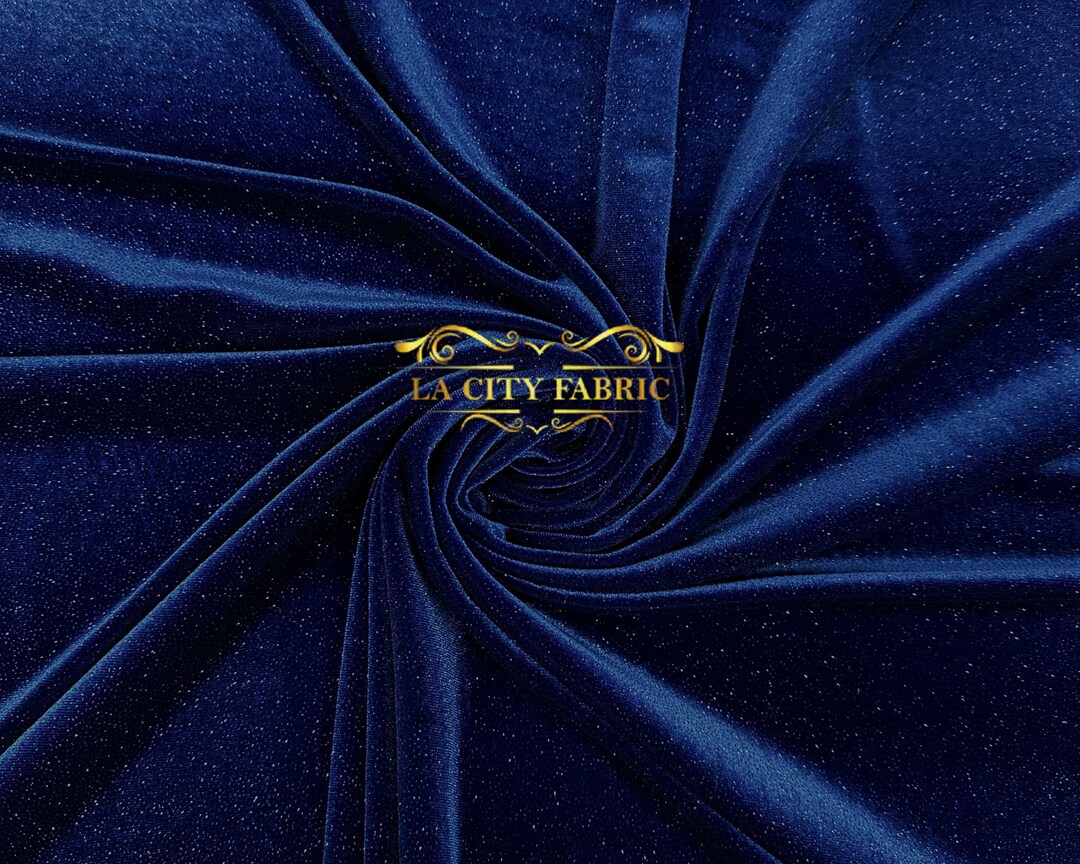 Royal Blau Glitzer Spandex Stretch Samt Stoff Große Menge