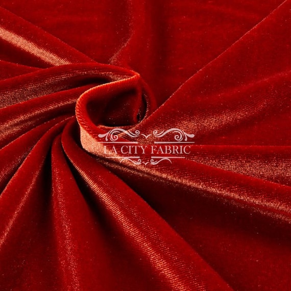 Rust Stretch Velvet Fabric by the Yard _ 4 Way Stretch Spandex | Etsy