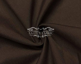 Brown Solid Poly Cotton Broadcloth Fabric by the Yard | By the Roll | Soft and High-Quality Cotton Fabric | Wholesale Price Fabric