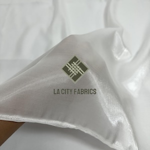 Ivory Crystal liquid Chiffon Fabric Iridescent Reflective Chiffon Fabric By The Yard for decorations, dress, and more