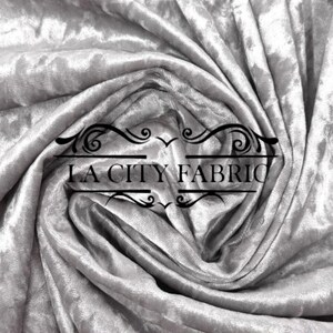 Silver Crushed Velvet Fabric Spandex Stretch Velvet Fabric By The Yard 60” Wide Velvet Dress, Velvet Tablecloth