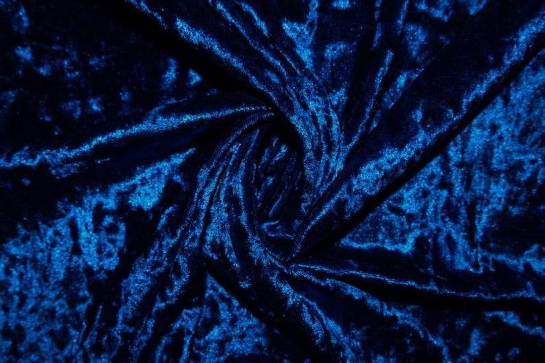 Sculptured Light Velvet Spiraling in Royal Blue - All About Fabrics