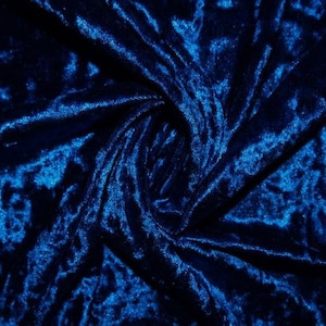 Royal Blue op maat gesneden /Stretch Crushed Velvet Fabric 58"/60"/cut to size/For Dresses/Tops/Short/Skirts/Boots/Bags/Decoration/