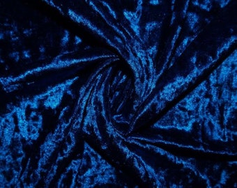 Royal Blue By The Yard/Stretch Crushed Velvet Fabric 58"/60"/By The Yard/For Dresses/Tops/Short/Skirts/Boots/Bags/Decoration/
